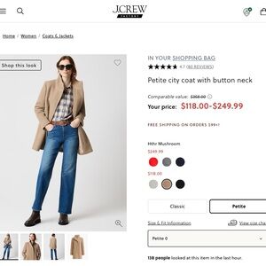 J.Crew Petite City Coat